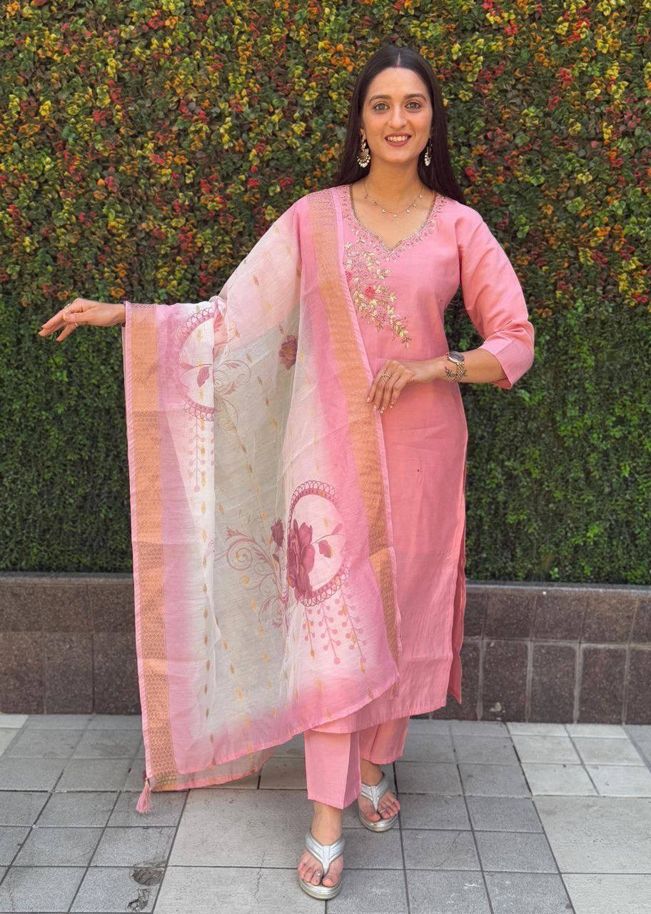 Pastel Pink Premium Kurta Suit