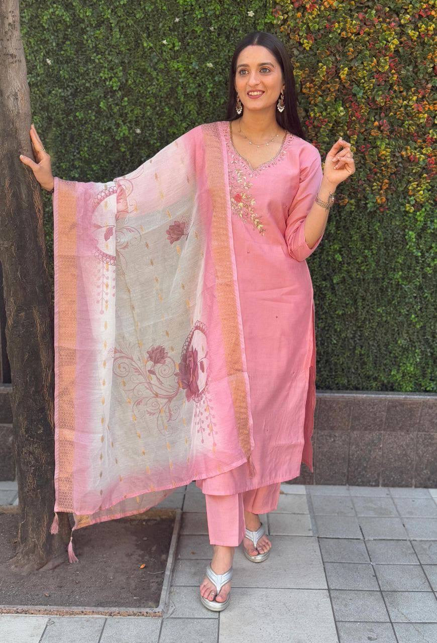 Pastel Pink Premium Kurta Suit
