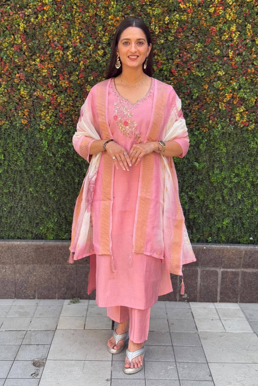 Pastel Pink Premium Kurta Suit