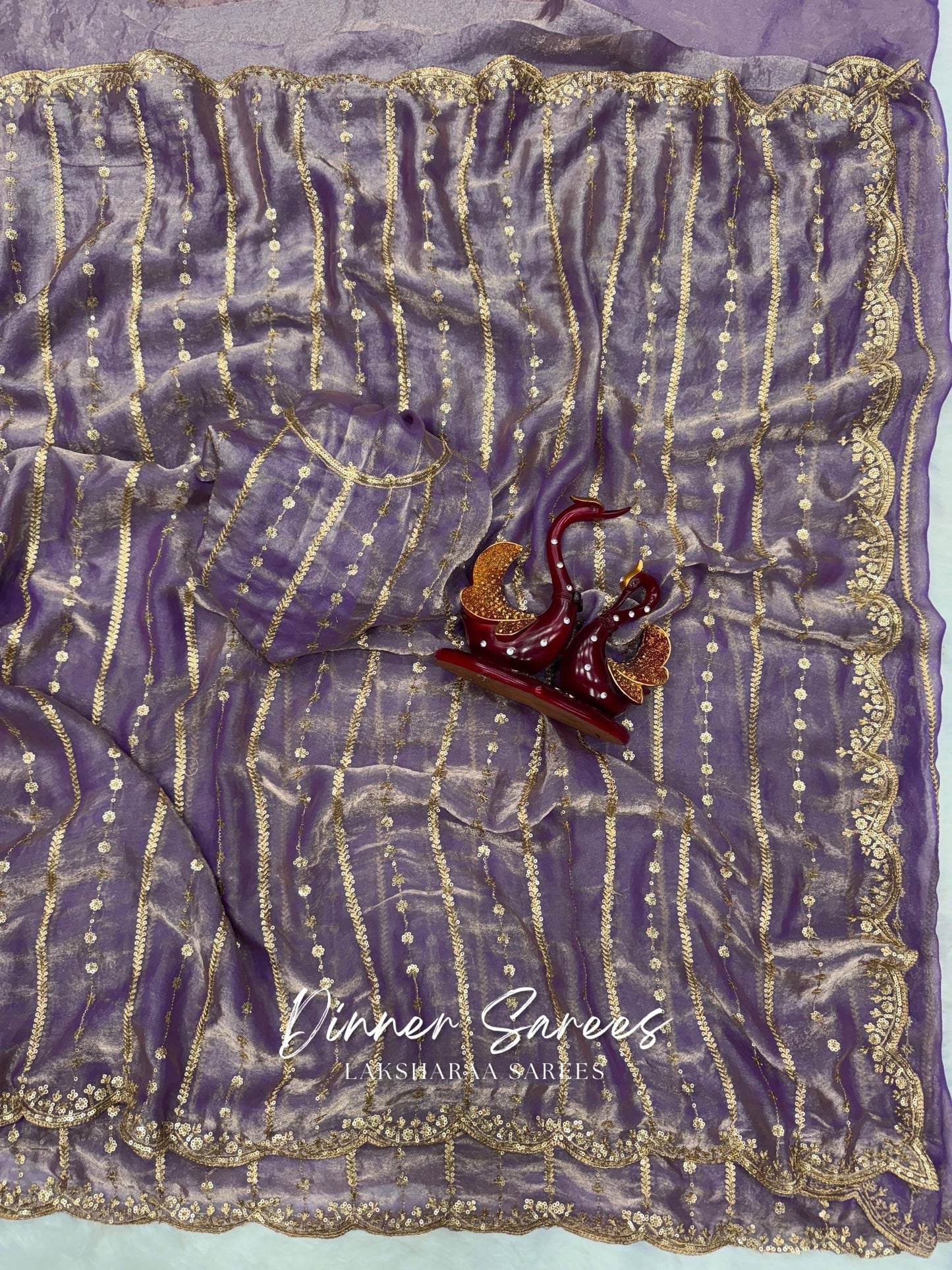 KISHAA 2.0 — Space Silk with Gold Sequin Work Dinner Saree