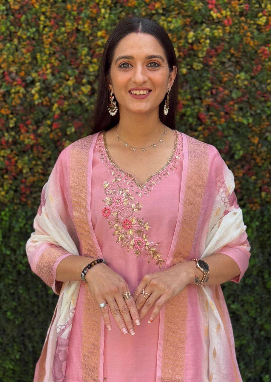Pastel Pink Premium Kurta Suit