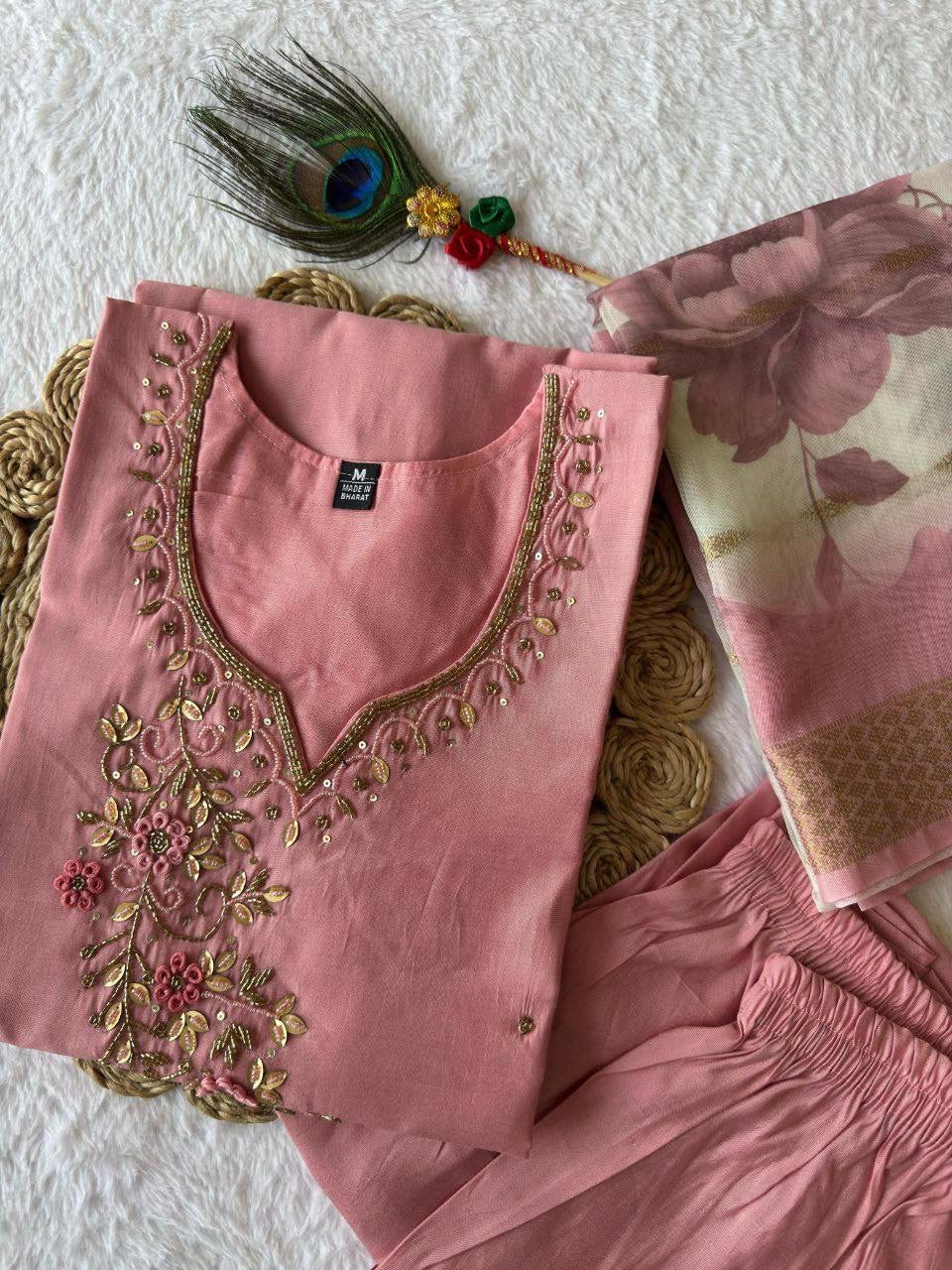 Pastel Pink Premium Kurta Suit