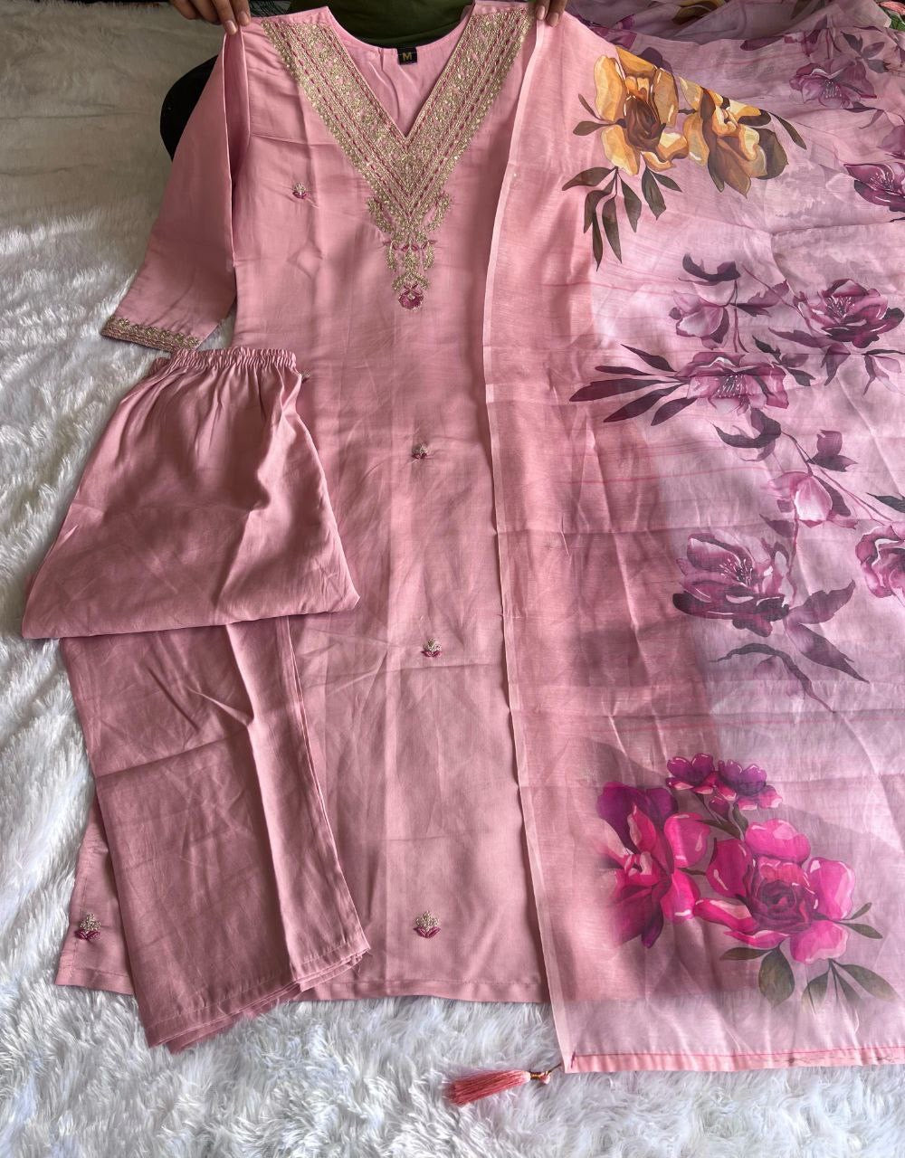 Pastel Pink Premium Kurta Suit