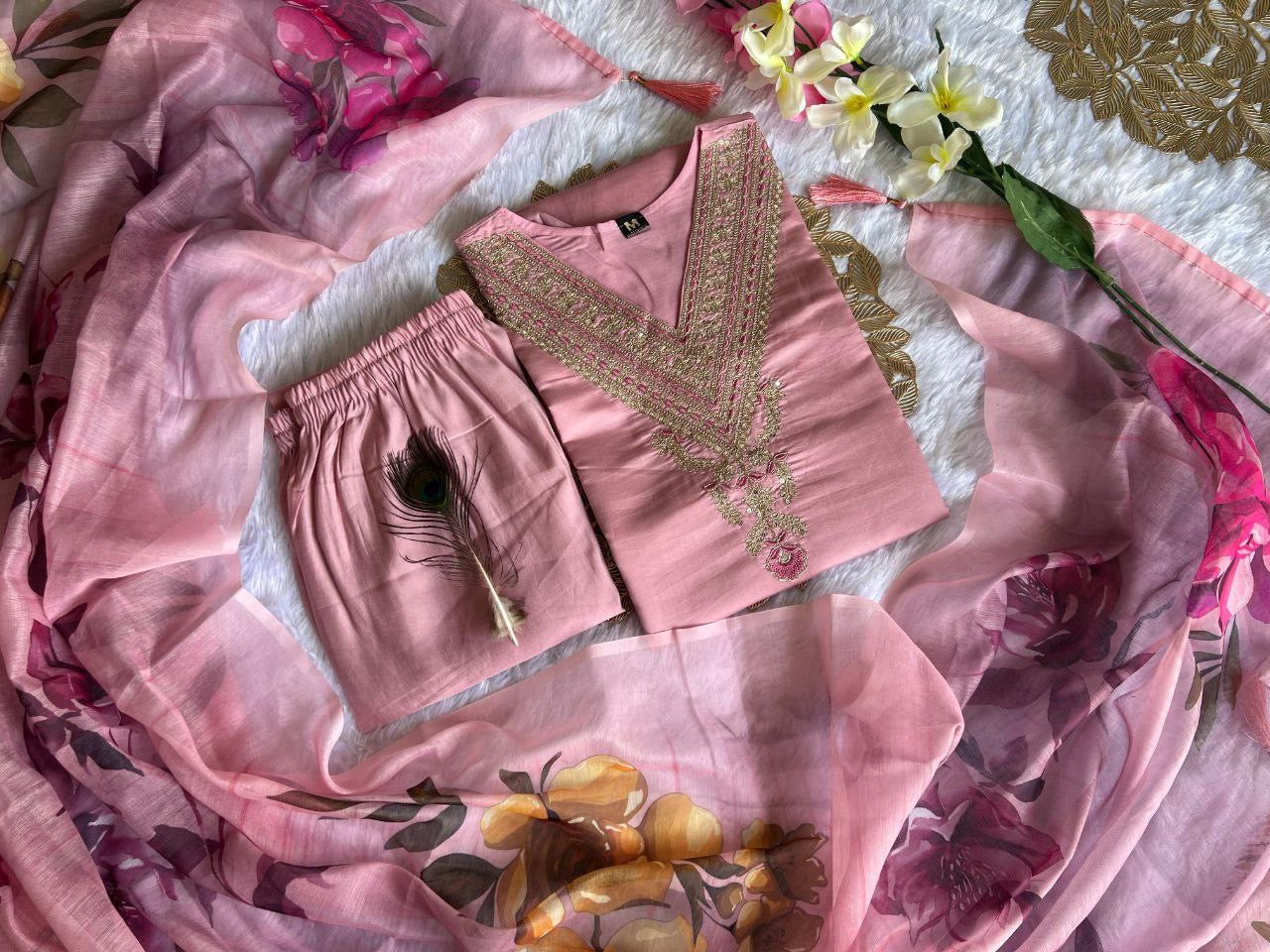 Pastel Pink Premium Kurta Suit