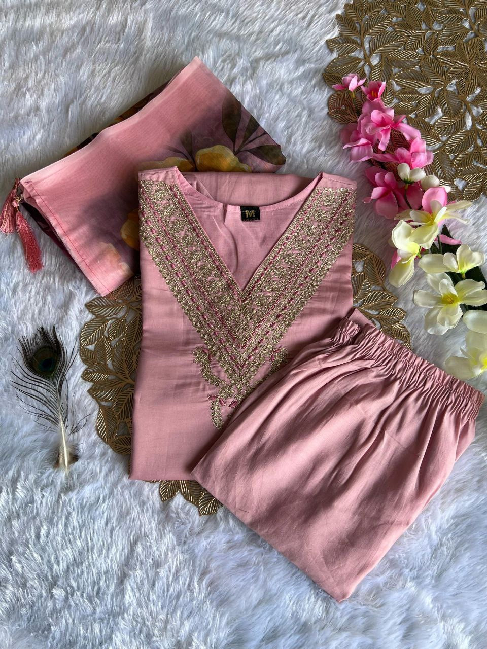 Pastel Pink Premium Kurta Suit