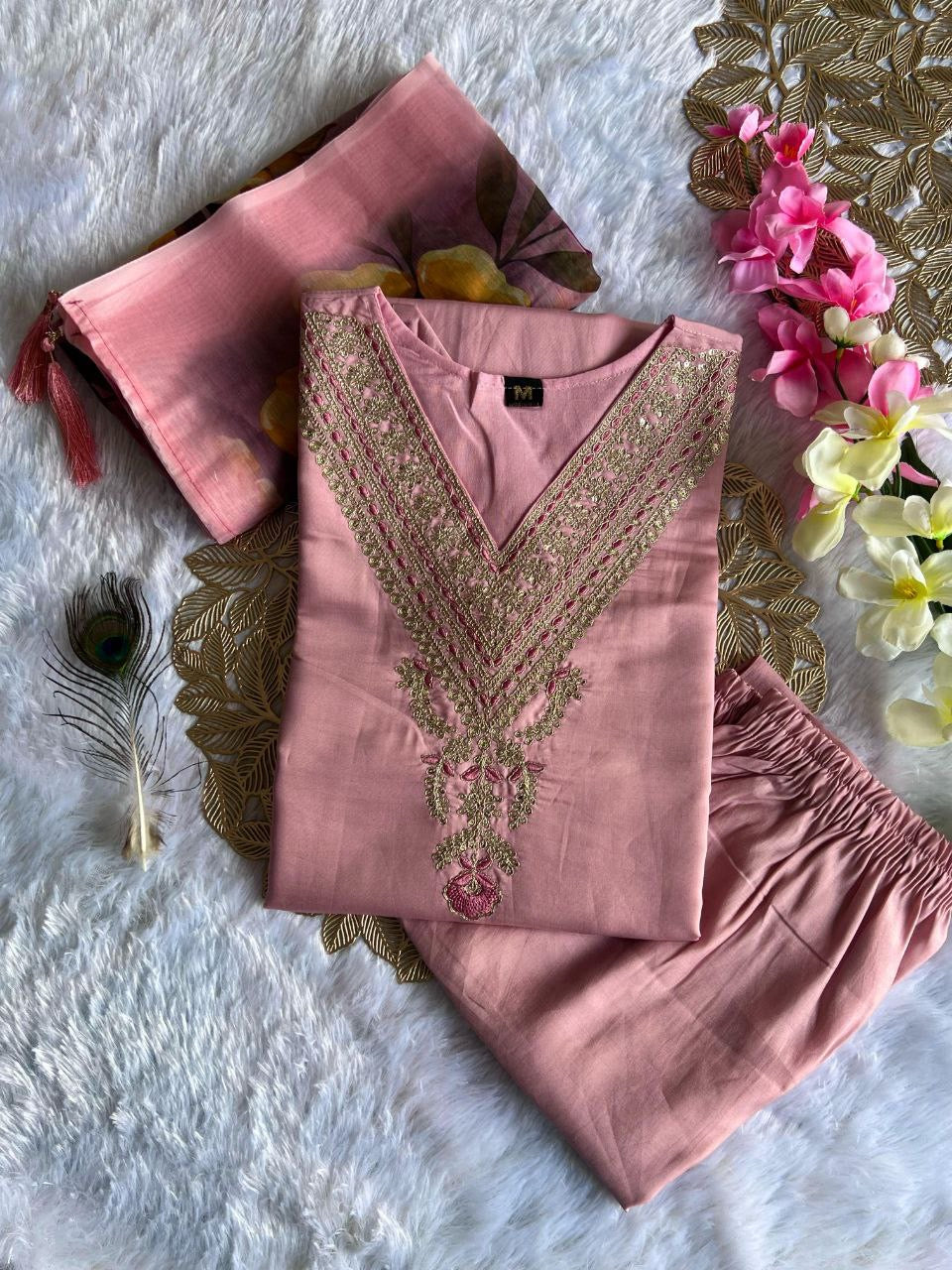 Pastel Pink Premium Kurta Suit