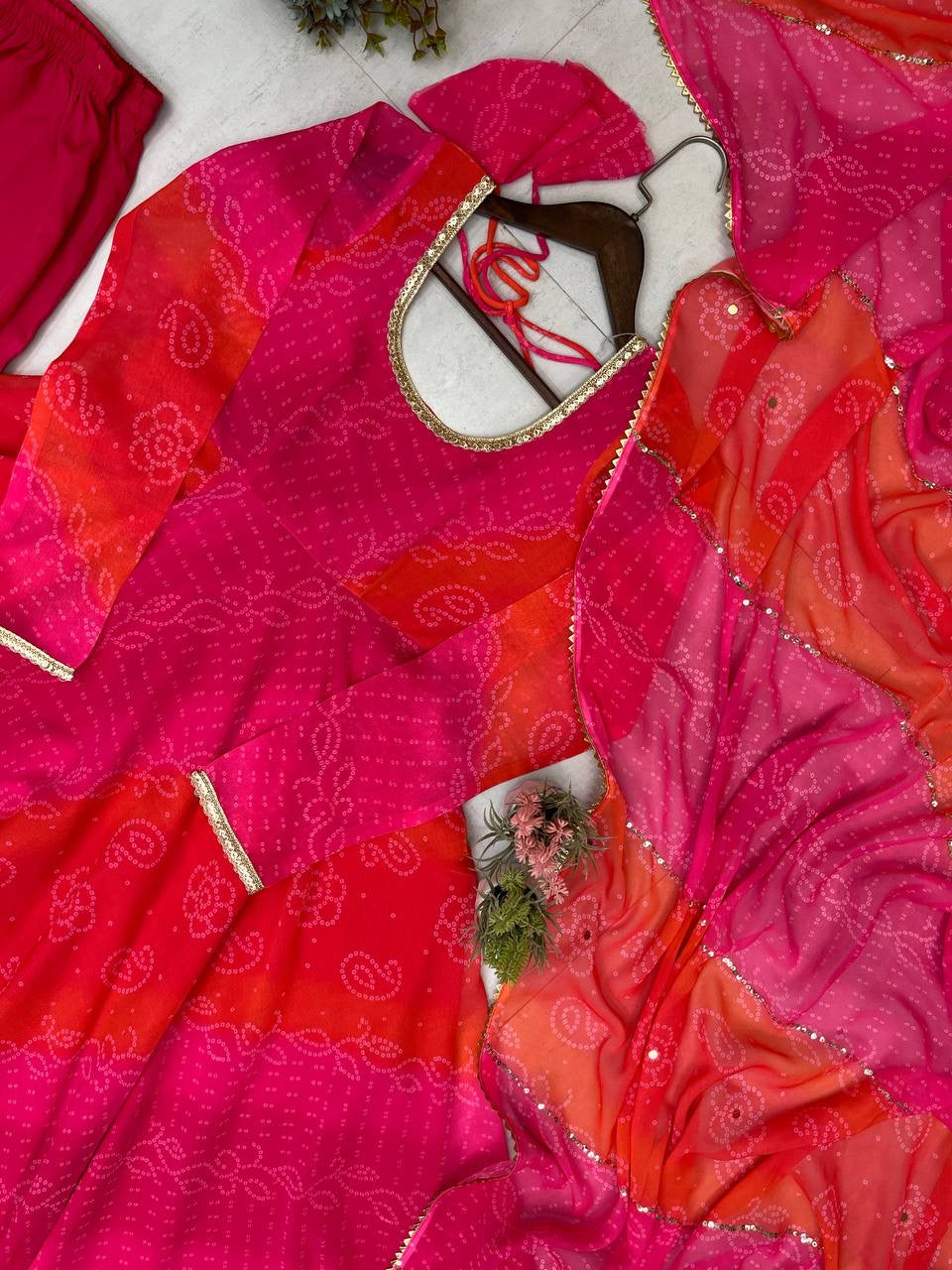 BANDHANI - Printed Anarkali Suit