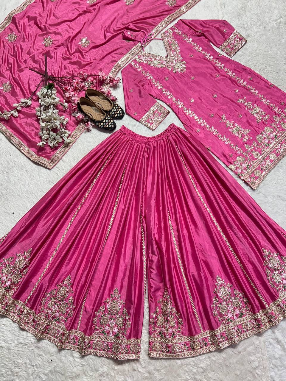 HIMANI - Floral chinon Pallazo suit