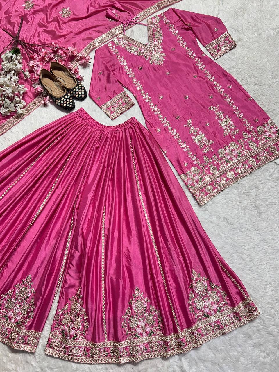 HIMANI - Floral chinon Pallazo suit