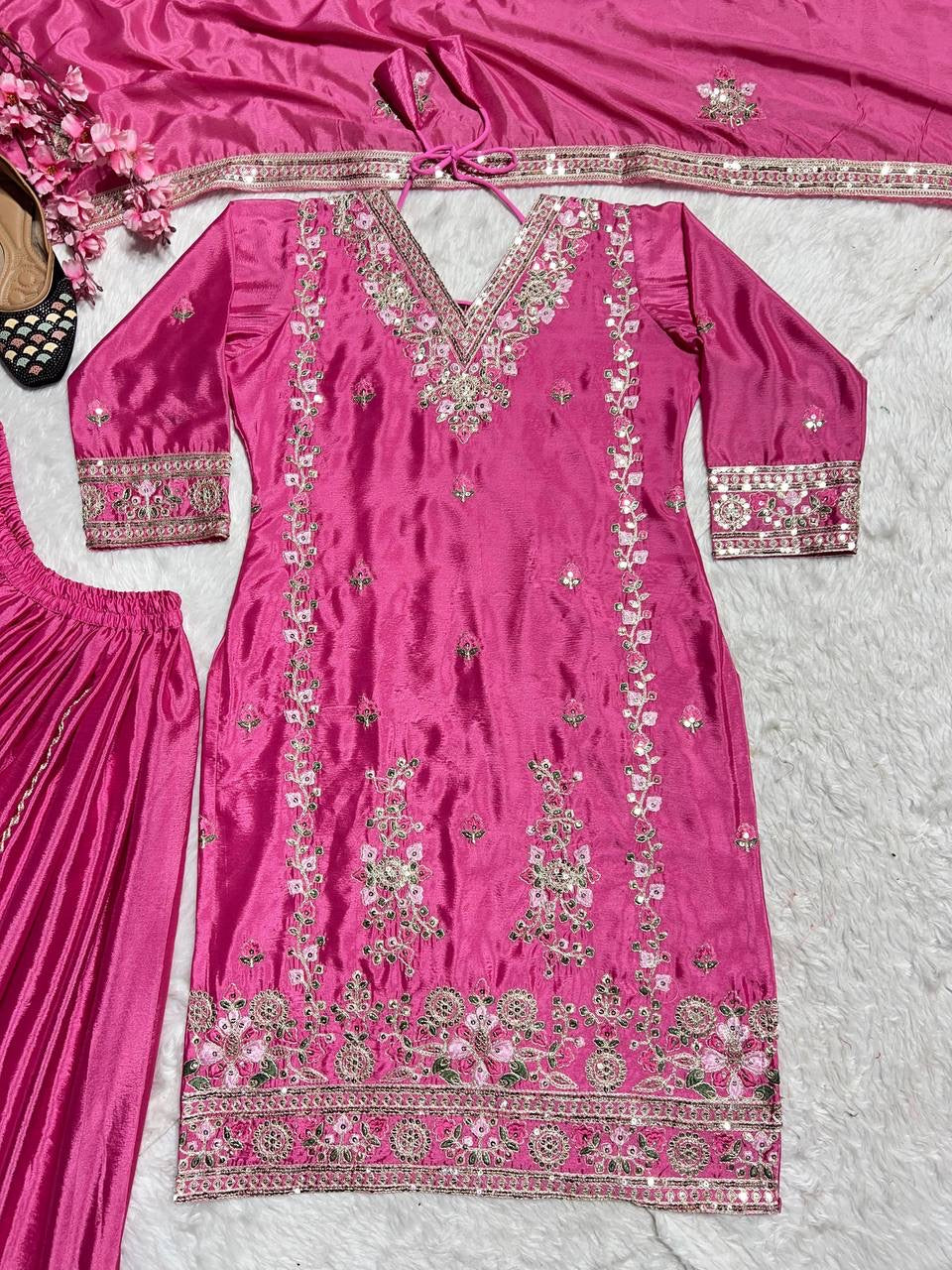 HIMANI - Floral chinon Pallazo suit