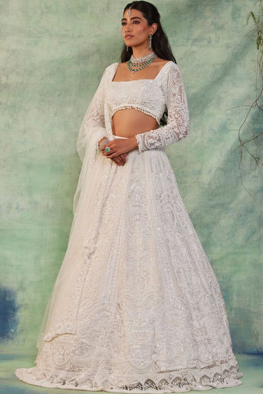 MALILA — White Dreamy Lehenga x Embroidery Work