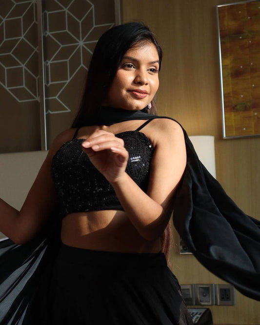 LUNA - Black Readymade lehenga