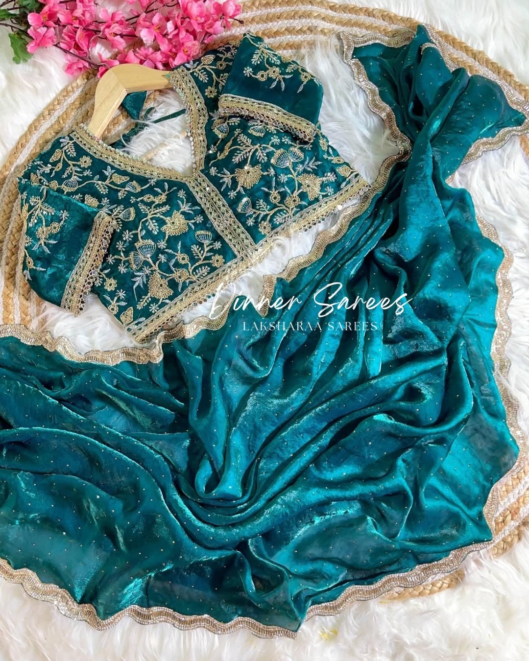 Shimmer Silk Saree x Readymade Blouse