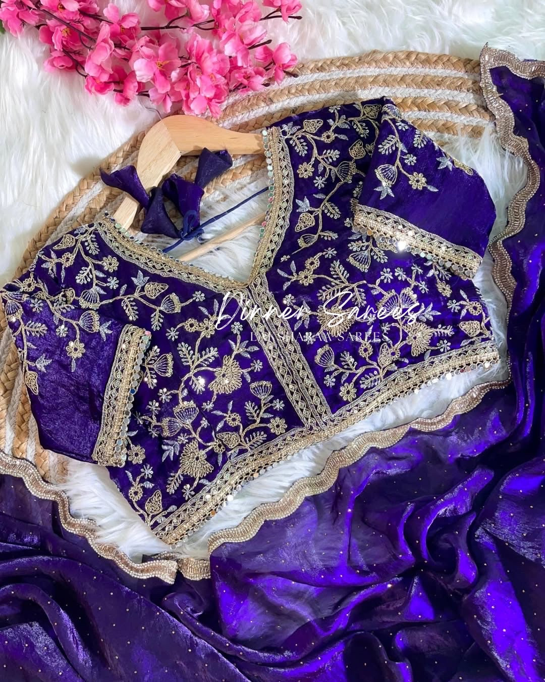 Shimmer Silk Saree x Readymade Blouse
