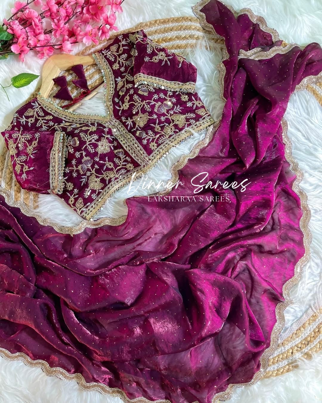 Shimmer Silk Saree x Readymade Blouse