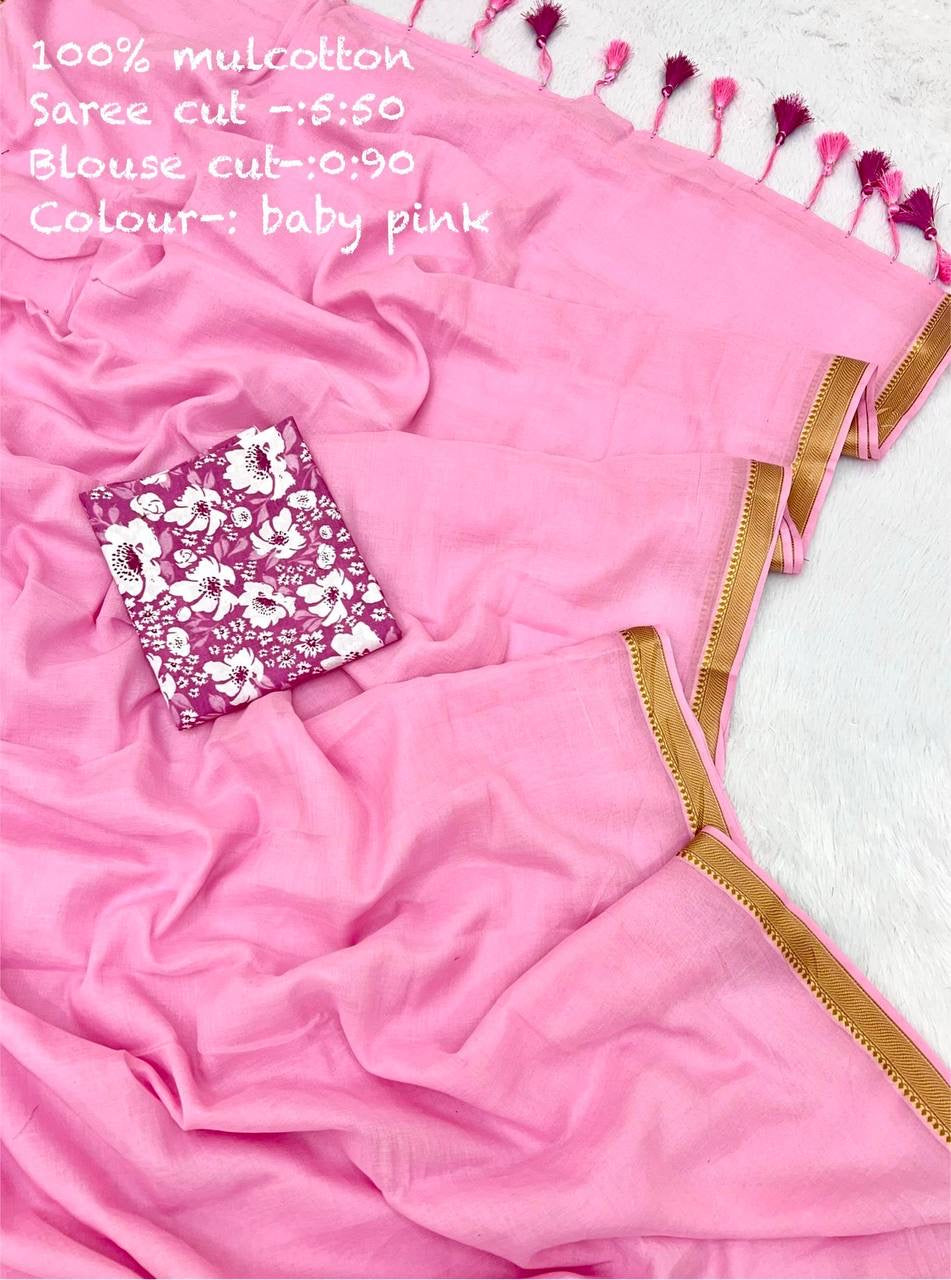 Diwali Special — Mul Cotton Sarees x Tassle Border 2.0