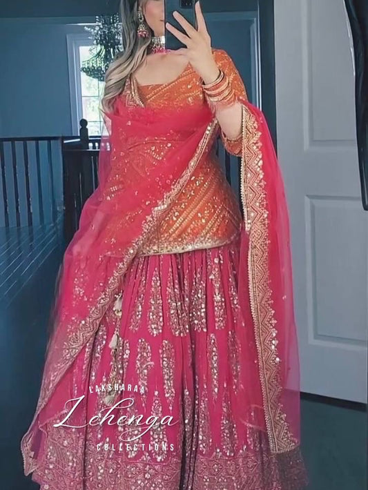 Fusion Top x Lehenga Skirt - Hijabi Special ( Fully Stitched )