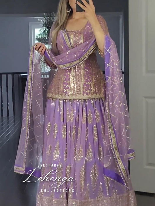 Fusion Top x Lehenga Skirt - Hijabi Special ( Fully Stitched )