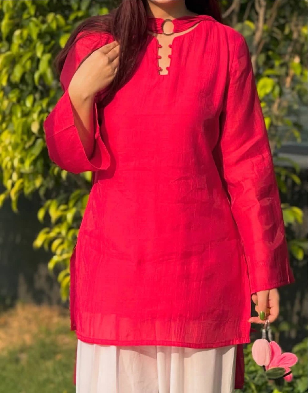Laksharaa Sarees Kurta Set Red Close Up