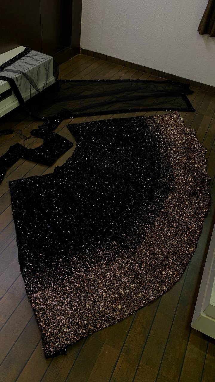 Black Velvet x Copper Ombre Lehenga