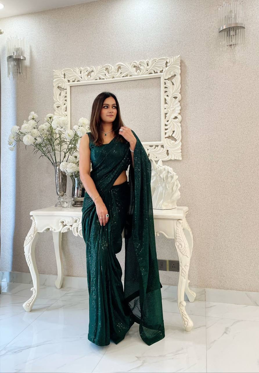 Claire — Partywear Sequinned Georgette Saree