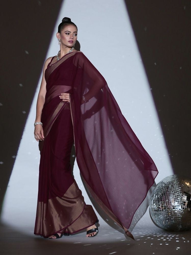 Trending LINA Chiffon Georgette Saree with big border - Laksharaa Sarees