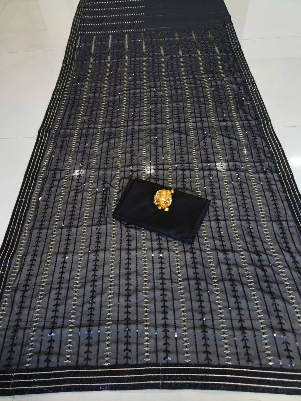 Black Georgette Partywear Saree