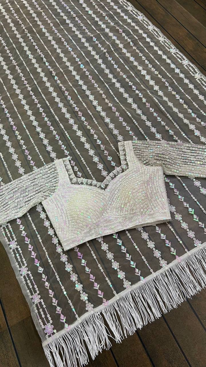 White Dove Designer Partywear Saree