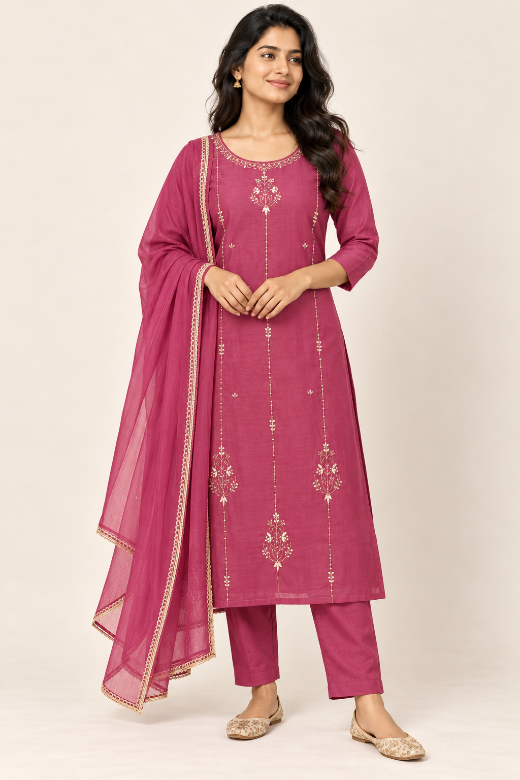 MAHI Handwork Suit Set in Plum