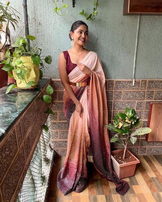 Partywear OmbrΓ© Georgette Sequin Sarees