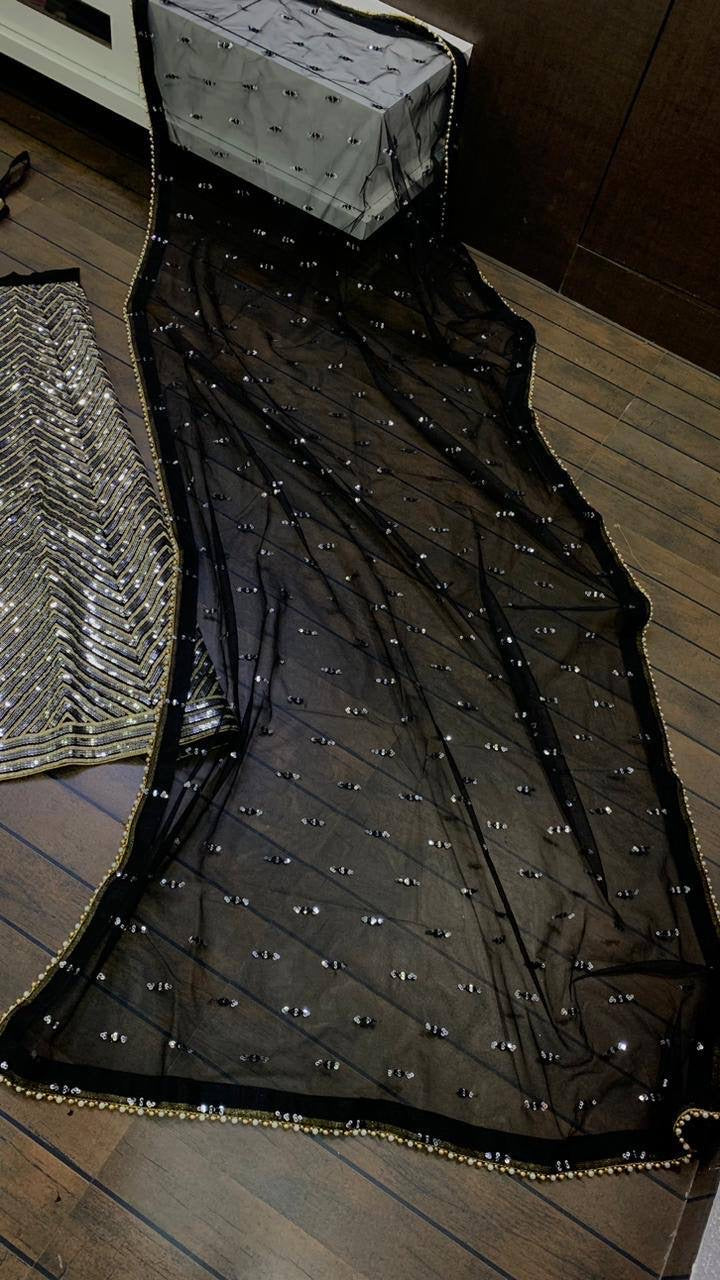 Ayeesha — Black x Silver Premium Lehenga