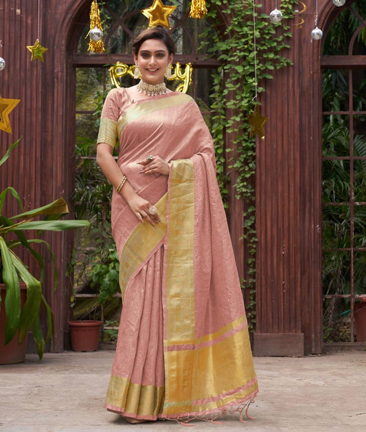 Soft Silk Saree x Gold Border