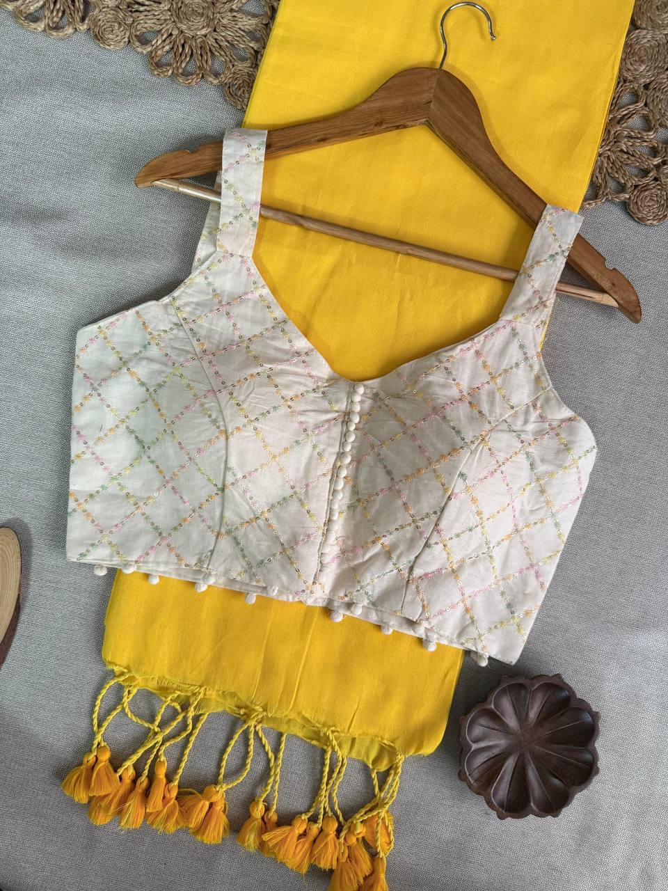 Laksharaa Sarees SAMILI Kadhi Cotton Saree Mustard Yellow