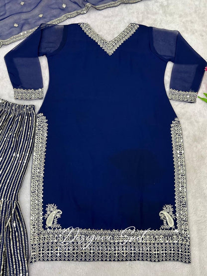 NEYA - Dark Blue Sharara Suit