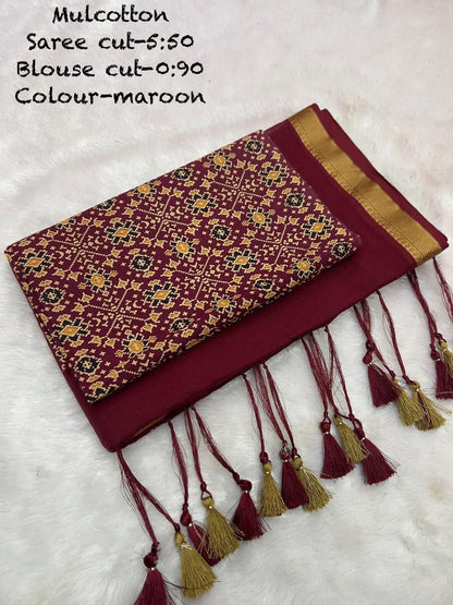 Diwali Special — Mul Cotton Sarees x Tassle Border