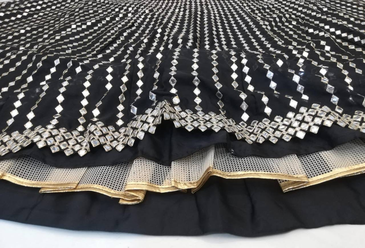 NERISA —  Black x Silver Premium Lehenga