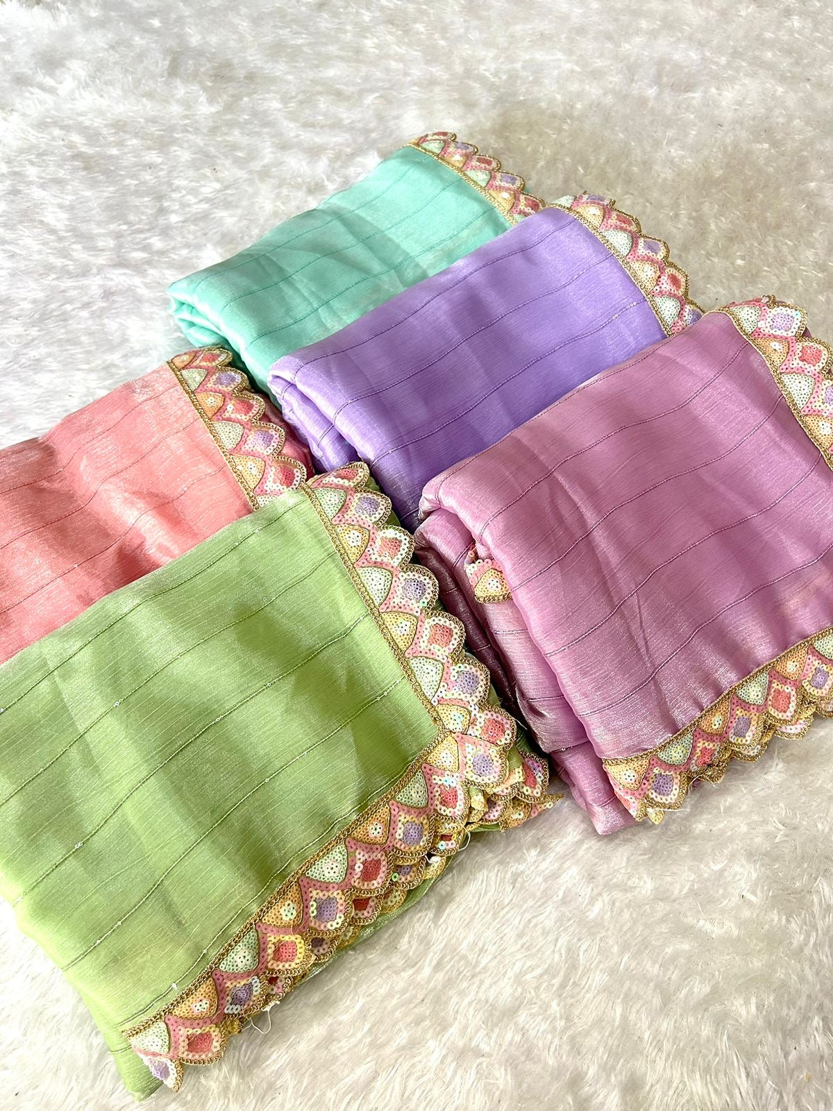 MADHU - Shimmer Silk Saree with Mermaid Border