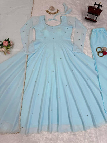 SAMIHA - Baby Blue Anarkali Suit