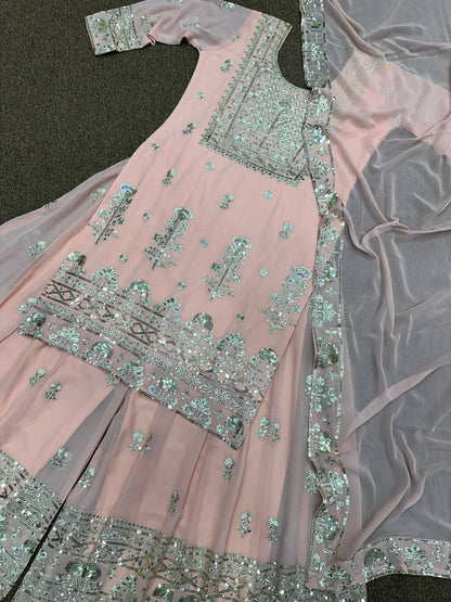 Chandini Baby Pink Sharara Suit