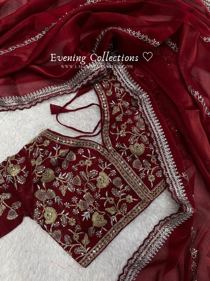 SONIYAA - Shimmer Silk Saree x Readymade Blouse