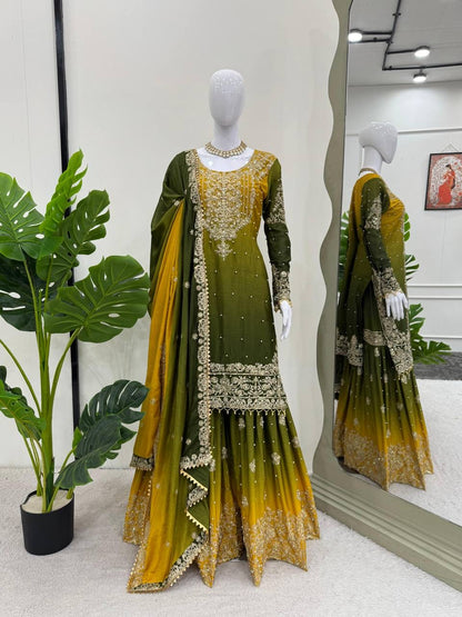 LAVINAA - Ombré Sharara Suit