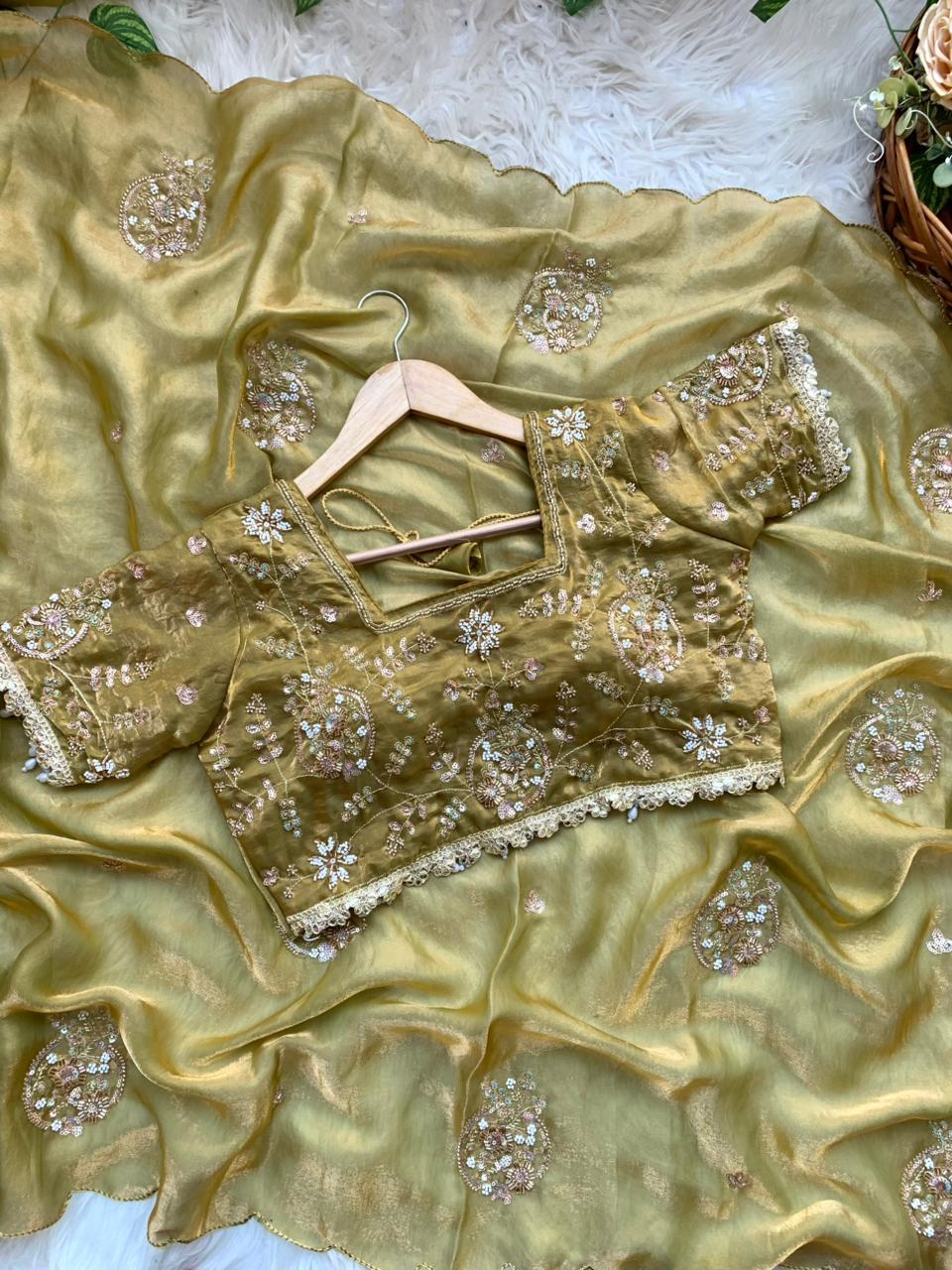 JESSIE — Shimmer Space Silk Saree x stitched blouse - Laksharaa Sarees