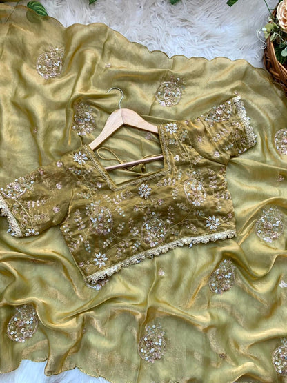 JESSIE — Shimmer Space Silk Saree x stitched blouse - Laksharaa Sarees