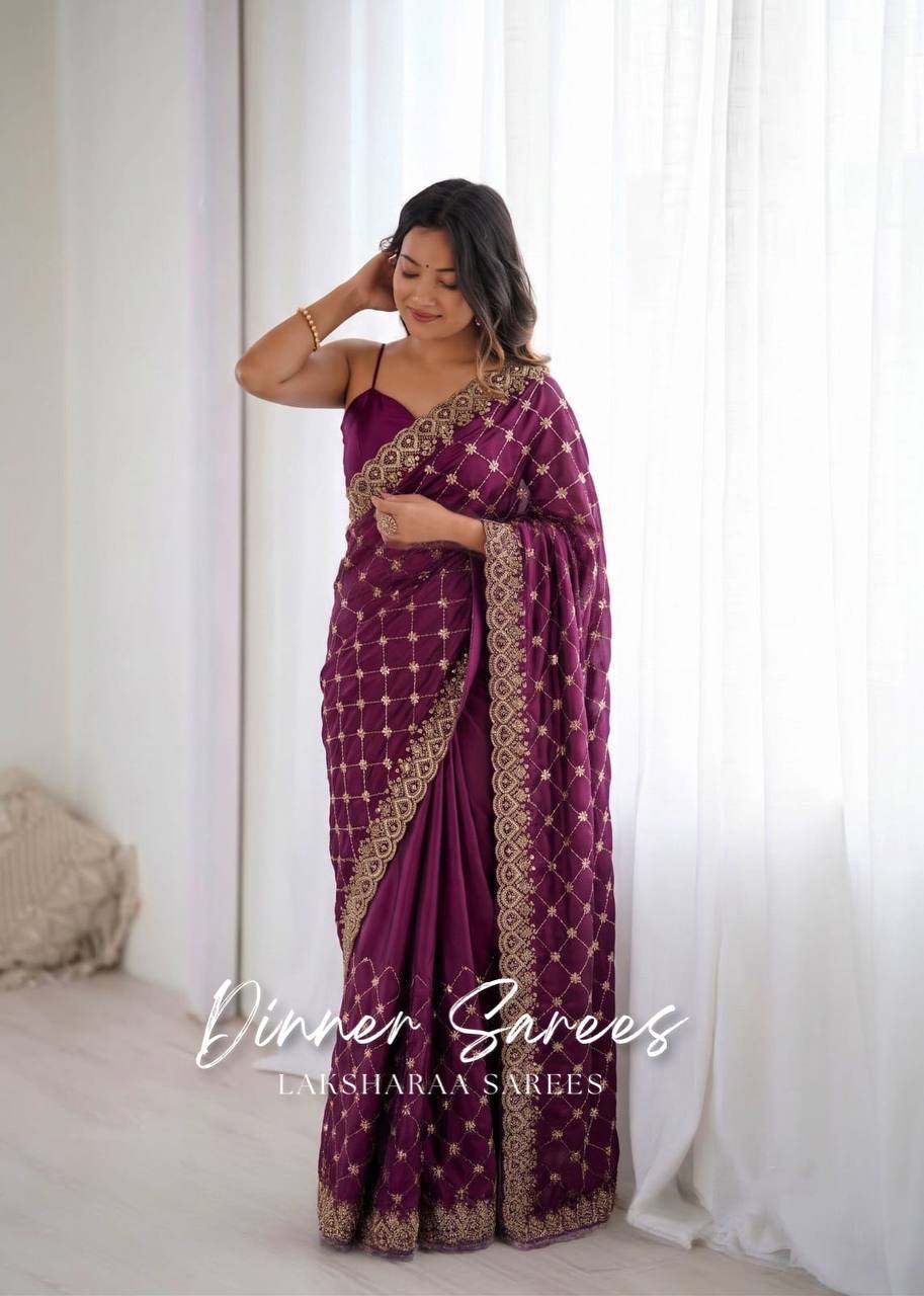 Laksharaa Sarees LAUREL Saree Wine Purple