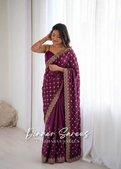 Laksharaa Sarees LAUREL Saree Wine Purple