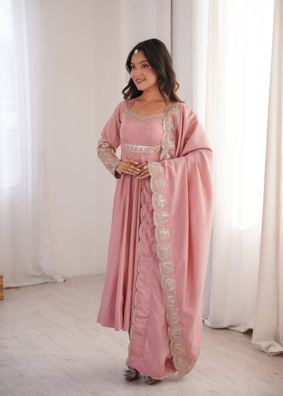 Laksharaa Sarees MASAKALI — Anarkali Suit Dusty Rose