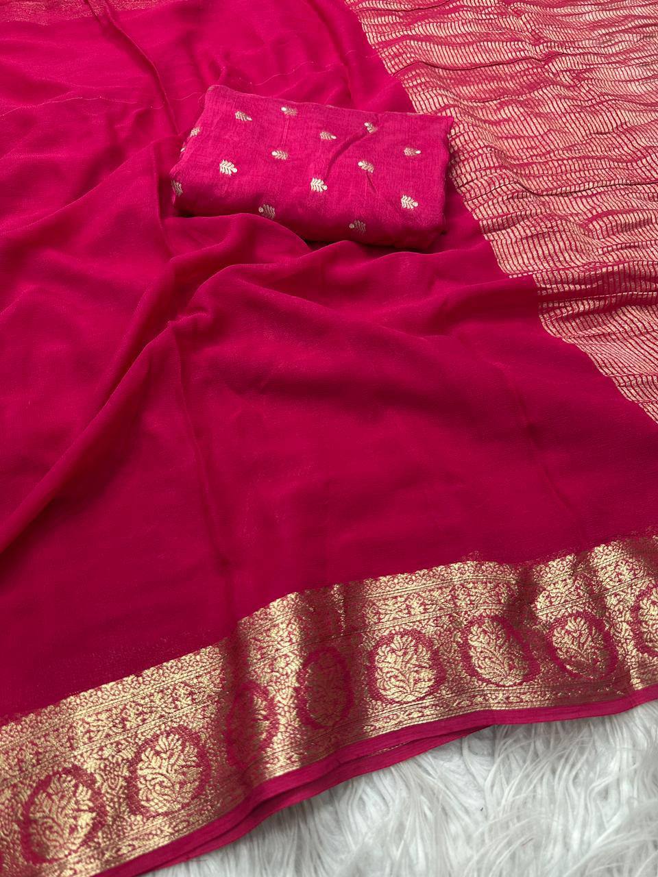 Laksharaa Sarees Trending Georgette Viscose Saree Purple