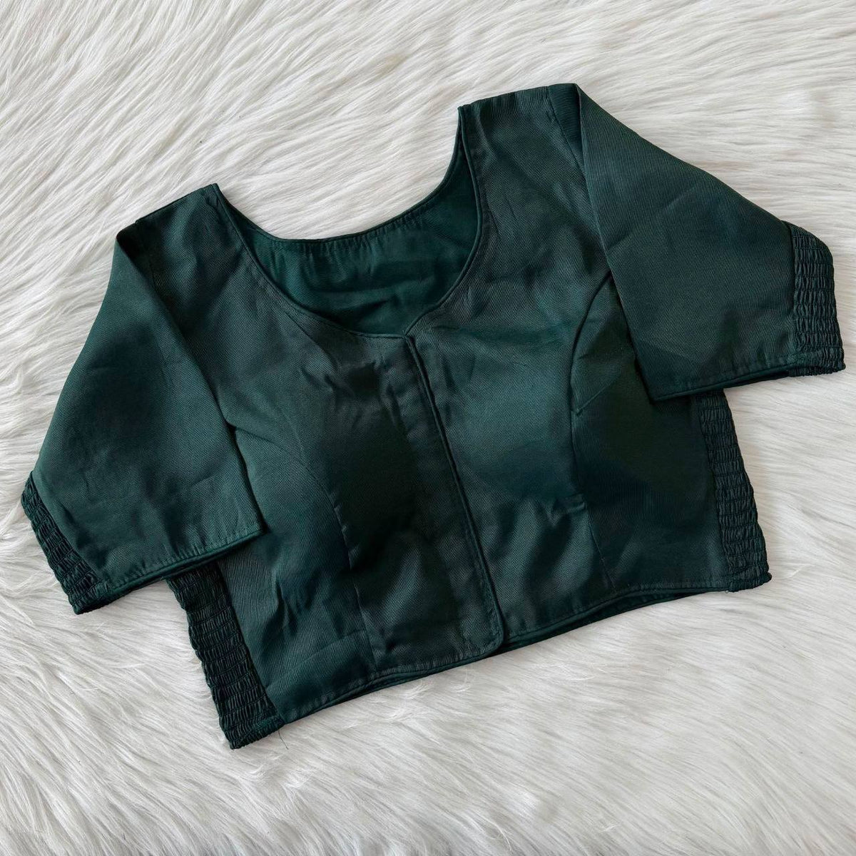 Laksharaa Sarees Soft Silk Readymade Saree blouse Forest Green
