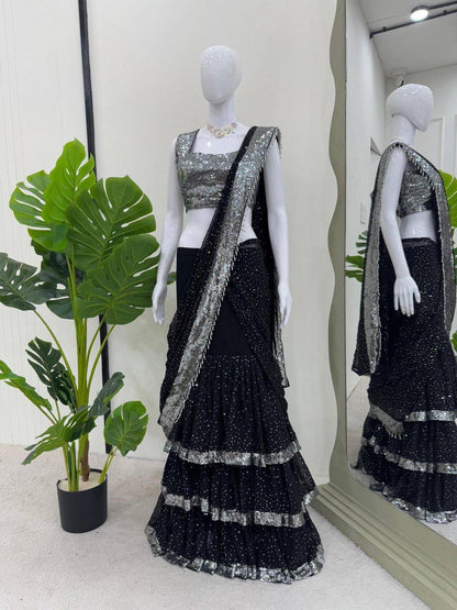 VEDIKA - Ruffle Half Saree Lehenga