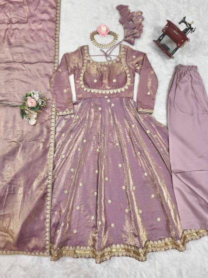 Laksharaa Sarees MIYAA — shimmer silk Anarkali suit Mauve
